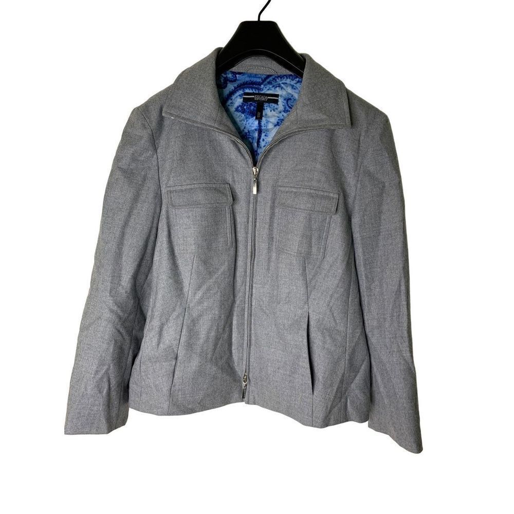Escada Sport 100% wool full zip jacket gray women's size 38
